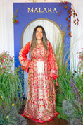 Load image into Gallery viewer, Red and Gold Full Satin Thobe
