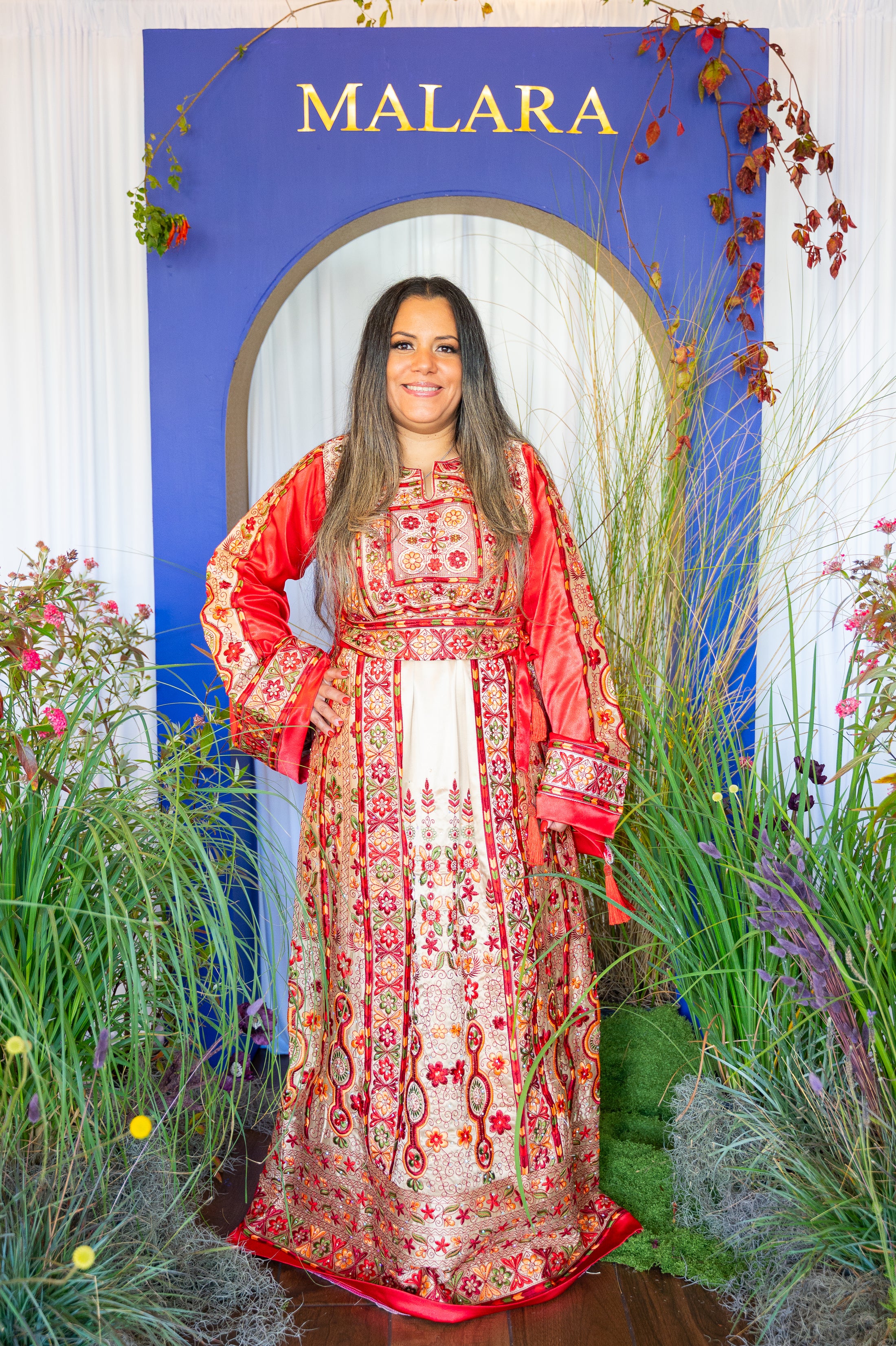 Red and Gold Full Satin Thobe