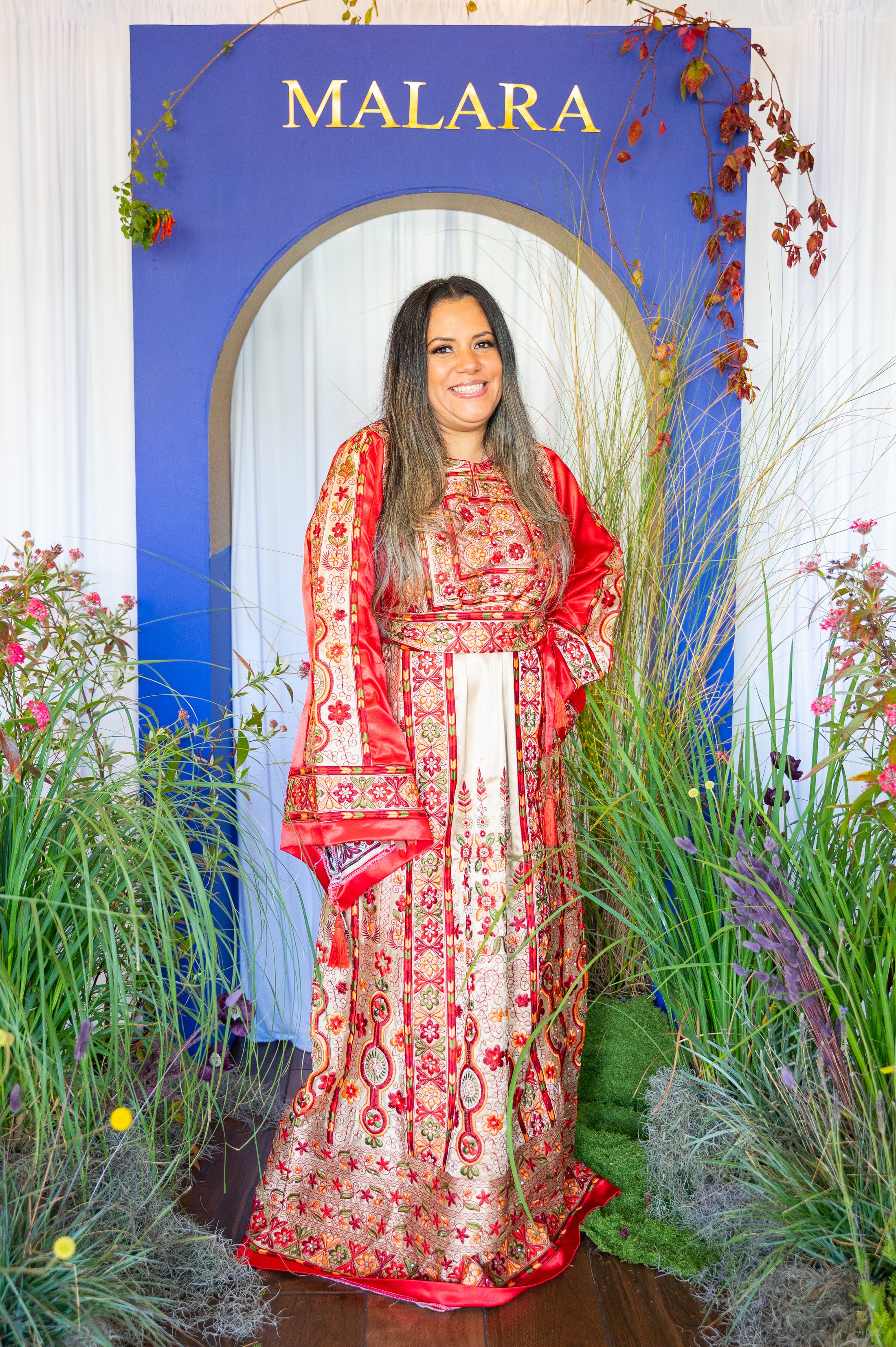 Red and Gold Full Satin Thobe