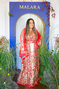Load image into Gallery viewer, Red and Gold Full Satin Thobe

